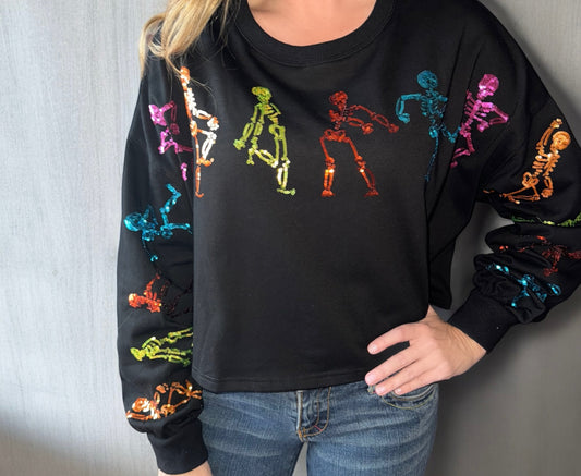 Dancing Sparkle Skeletons Top