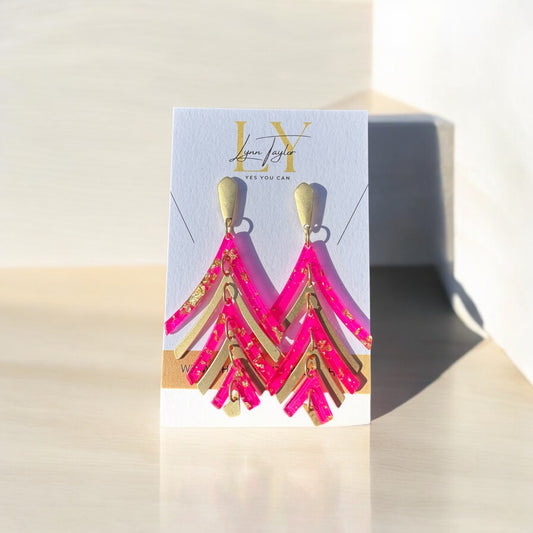 Pink & Gold Earrings